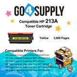 Compatible HP 213A W2132A Yellow Toner Cartridge Used for HP LaserJet Enterprise 5700dn/6700dn/6701dn, Color LaserJet EnterpriseVFP 5800f/5800dn/6800dn, Color LaserJet Enterprise Flow MFP5800zf/6800zf/6800zfsw/6800zfw Printers