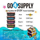 Compatible Combo Set HP 213Y W2130Y W2131Y W2132Y W2133Y Toner Cartridge use for HP LaserJet Enterprise 5700dn/6700dn/6701dn, Color LaserJet EnterpriseVFP 5800f/5800dn/6800dn, Color LaserJet Enterprise Flow MFP5800zf/6800zf/6800zfsw/6800zfw Printers