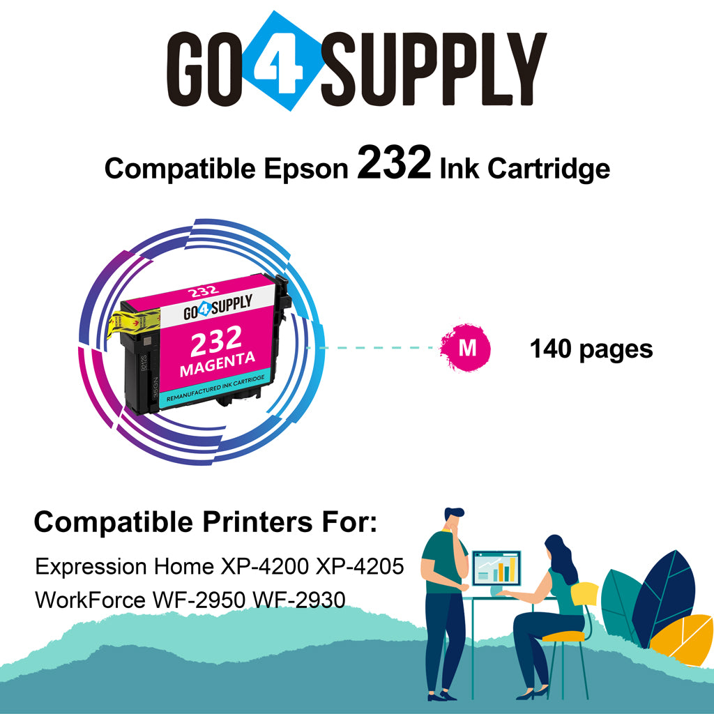 Compatible Epson 232 XL 232XL 232 Magenta Ink Cartridge Replacement for Epson Expression Home XP-4200 XP-4205 Workforce WF-2930 WF-2950 Printer