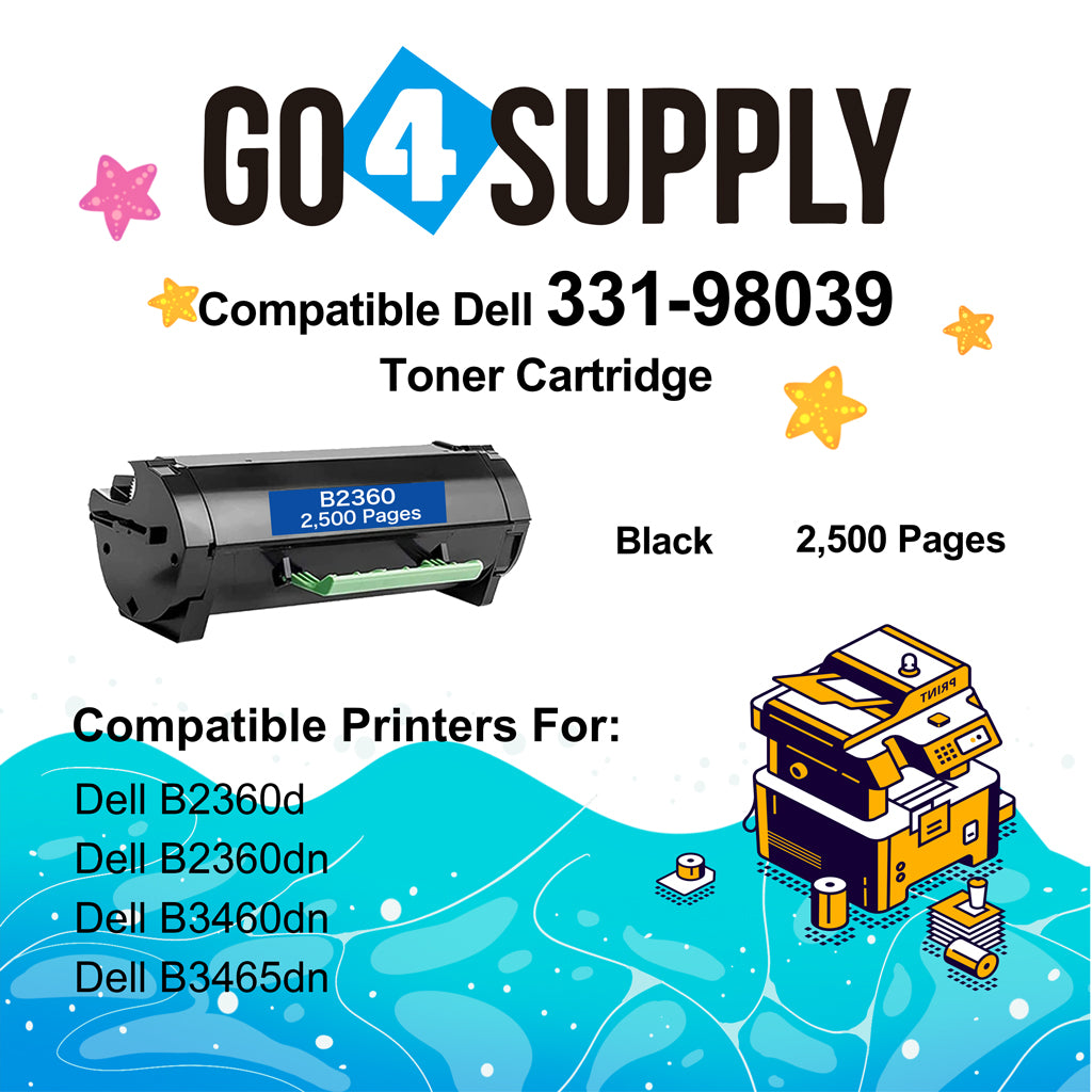 Compatible Dell 331-9803 RGCN6 2360DN Toner Cartridge Used for Dell B2360d, B2360dn, B3460dn, B3465dn, B3465dnf Printers