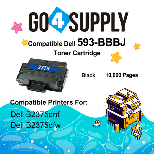 Compatible Dell 593-BBBJ 8PTH4 C7D6F B2375 Toner Cartridge Used for Dell B2375dnf B2375dfw B2375 2375dnf Printers