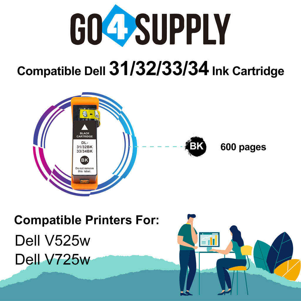 Compatible Dell Standard Capacity Black Ink Cartridge (Series 31) for Dell V525w V725w All-in-One Wireless Inkjet Printers