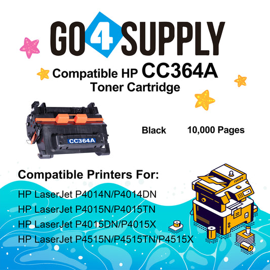 Compatible HP 64A 64X CC364A 364A Toner Cartridge use for HP LaserJet P4014dn, P4014n, P4015dn, P4015n, P4015tn, P4015x, P4515n, P4515tn, P4515x Printers