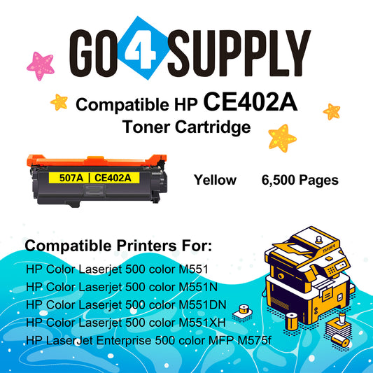 Compatible HP 507A CE403A CE400A CE401A Yellow Toner Cartridge to use for HP Laserjet 500 Color M551 M551n M551dn M575c Printers