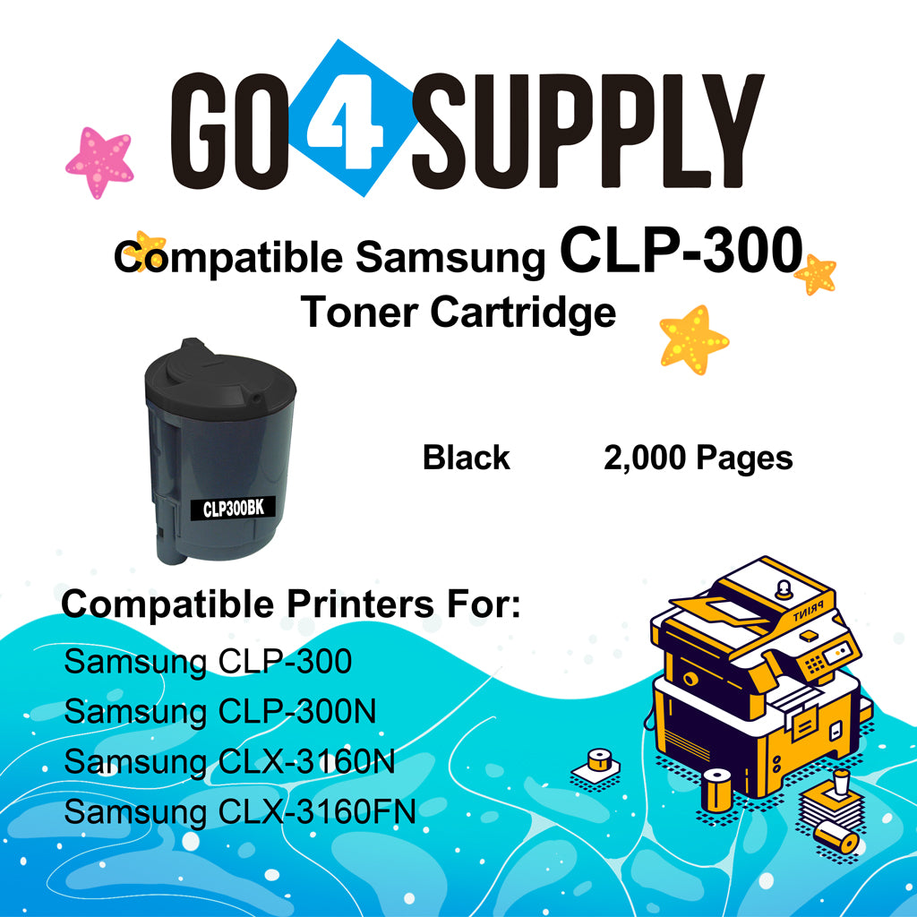 Compatible SAMSUNG CLP 300 CLP-K300A Black Toner Cartridge to use for SAMSUNG CLP-300 CLP-300N CLX-2160 CLX-2160N CLX-3160 CLX-3160FN Printers