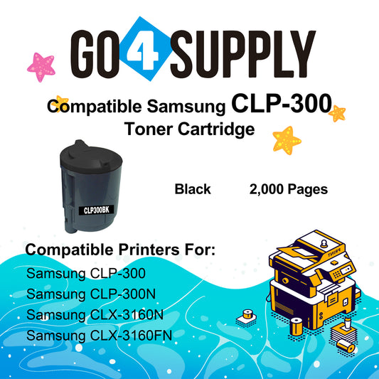 Compatible SAMSUNG CLP 300 CLP-K300A Black Toner Cartridge to use for SAMSUNG CLP-300 CLP-300N CLX-2160 CLX-2160N CLX-3160 CLX-3160FN Printers