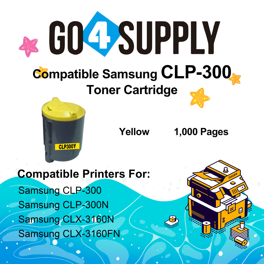 Compatible SAMSUNG CLP-300 CLP-Y300A Yellow Toner Cartridge to use for SAMSUNG CLP-300 CLP-300N CLX-2160 CLX-2160N CLX-3160 CLX-3160FN Printers
