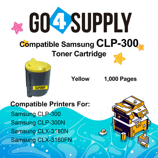 Compatible SAMSUNG CLP-300 CLP-Y300A Yellow Toner Cartridge to use for SAMSUNG CLP-300 CLP-300N CLX-2160 CLX-2160N CLX-3160 CLX-3160FN Printers