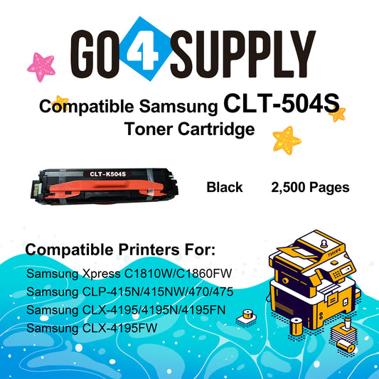 Compatible SAMSUNG CLT-504S CLT504S CLT-K504S Black Toner Cartridge to use for SAMSUNG SL-C1810W SL-C1860FW CLX-4195N CLX-4195FN CLX-4195FW CLP-415N CLP-415NW Printers