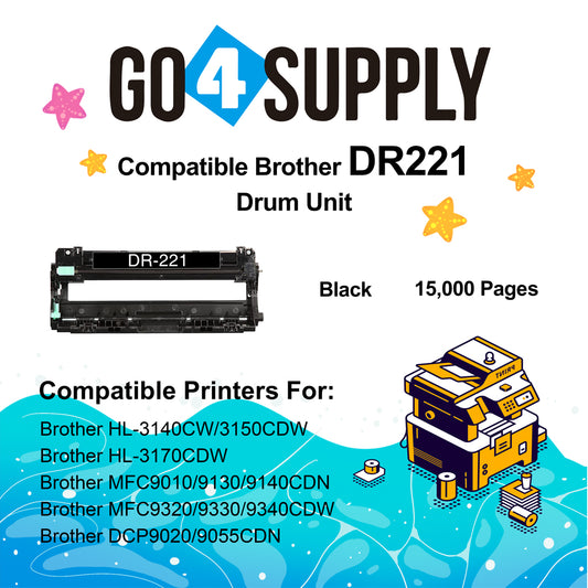 Compatible Brother DR221 DR-221 DR221CL Black Drum Unit Used for Brother HL-3140cw, HL-3170cdw, HL-3180CDW, MFC-9130cw, MFC-9330cdw, MFC-9340cdw, DCP-9020CDN Printer