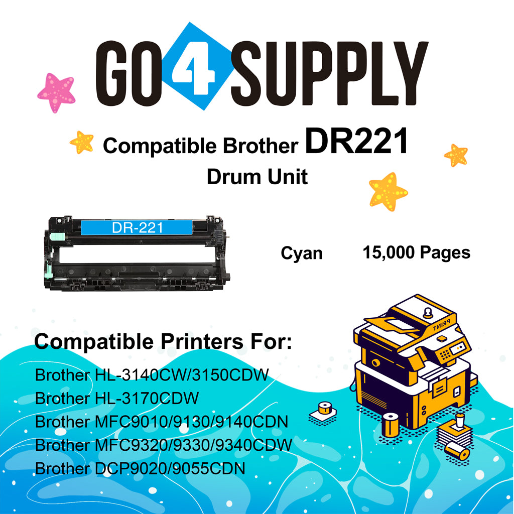 Compatible Brother DR221 DR-221 DR221CL Cyan Drum Unit Used for Brother HL-3140cw, HL-3170cdw, HL-3180CDW, MFC-9130cw, MFC-9330cdw, MFC-9340cdw, DCP-9020CDN Printer