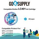 Compatible Brother LC401 LC-401 Cyan Standard-Yield Ink Cartridge Replacement for MFC-J1010DW MFC-J1012DW MFC-J1170DW Printer