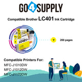 Compatible Brother LC401 LC-401 Yellow Standard-Yield Ink Cartridge Replacement for MFC-J1010DW MFC-J1012DW MFC-J1170DW Printer