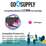 Compatible Brother LC406 LC-406 Magenta Ink Cartridge Replacement for MFC-J4335DW MFC-J4345DW MFC-J4535DW MFC-J5855DW MFC-J5955DW MFC-J6555DW MFC-J6955DW HL-JF1 Printer