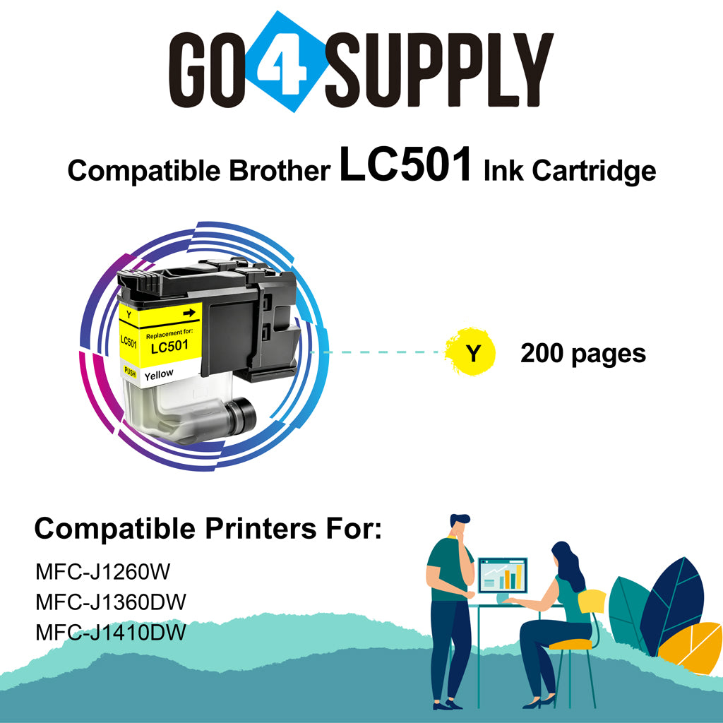 Brother LC501 Compatible Ink Cartridge - 1xY-LC501 | MFC-J1260DW, MFC-J1360DW, MFC-J1410DW, DCP-J100, DCP-J105, MFC-J200