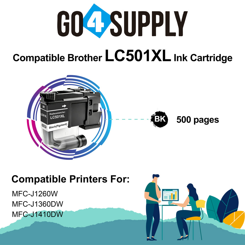 Brother LC501 Compatible Ink Cartridge - 1xB-LC501 | MFC-J1260DW, MFC-J1360DW, MFC-J1410DW, DCP-J100, DCP-J105, MFC-J200