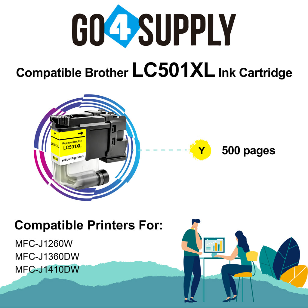 Brother LC501XL Compatible Ink Cartridge - 1xY-LC501XL | MFC-J1260DW, MFC-J1360DW, MFC-J1410DW, DCP-J100, DCP-J105, MFC-J200