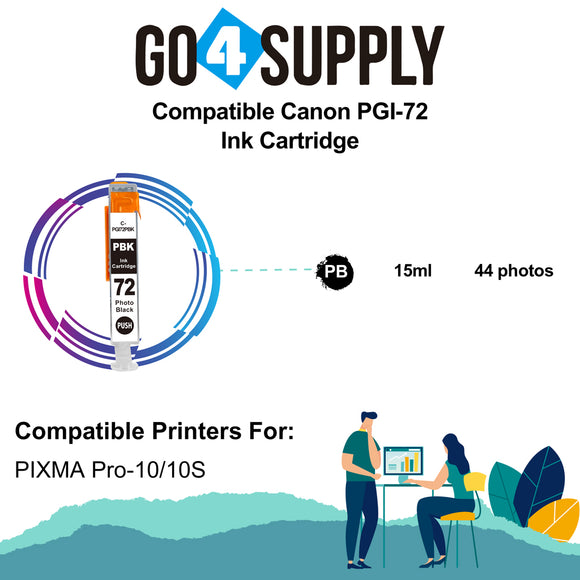 Compatible Canon PGI 72 PGI72 PGI-72 (Photo Black) Ink Cartridge use with PIXMA Pro-10 Pro 10 Pro10S PRO-10S Pro 10 Printers