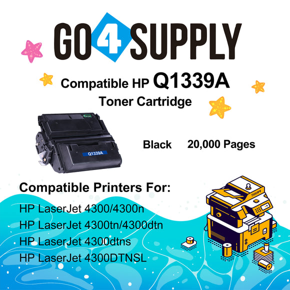 Compatible HP 39A Q1339A Toner Cartridge use with HP 4300 4300n 4300tn 4300dtn 4300dtns 4300dtnsl Printers (2,0000 Yield)