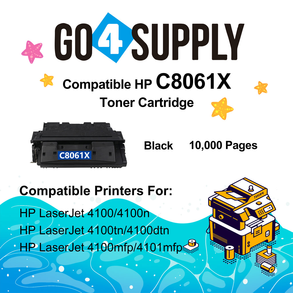 Compatible HP 61X 8061X C8061X Black Toner Cartridge use for HP Laser Jet 4100 4100N 4100TN 4100MFP Printers