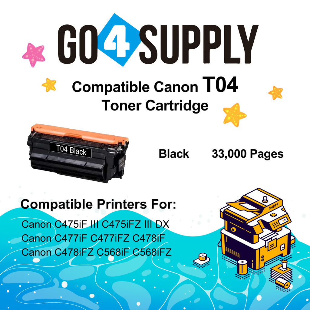 Compatible Canon T04 T04BK Black Toner Cartridge Used for Canon C475iF III C475iFZ III DX C477iF C477iFZ C478iF C478iFZ C568iF C568iFZ Printers