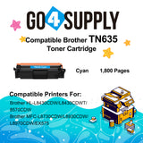 Compatible Cyan Brother TN635 Toner Cartridge Used for HL-L8430CDW HL-L8430CDWT HL-L8570CDW MFC-L8730CDW MFC-L8930CDW MFC-L8970CDW EX575