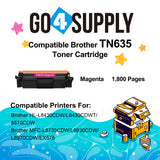 Compatible Magenta Brother TN635 Toner Cartridge Used for HL-L8430CDW HL-L8430CDWT HL-L8570CDW MFC-L8730CDW MFC-L8930CDW MFC-L8970CDW EX575