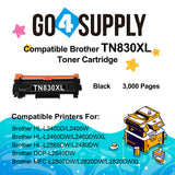 Compatible Brother TN830XL Black High Yield Toner Cartridge (6-Pack) | for HL-L2460DW, MFC-L2820DW, HL-L2480DW, DCP-L2640DW, MFC-L2900DW