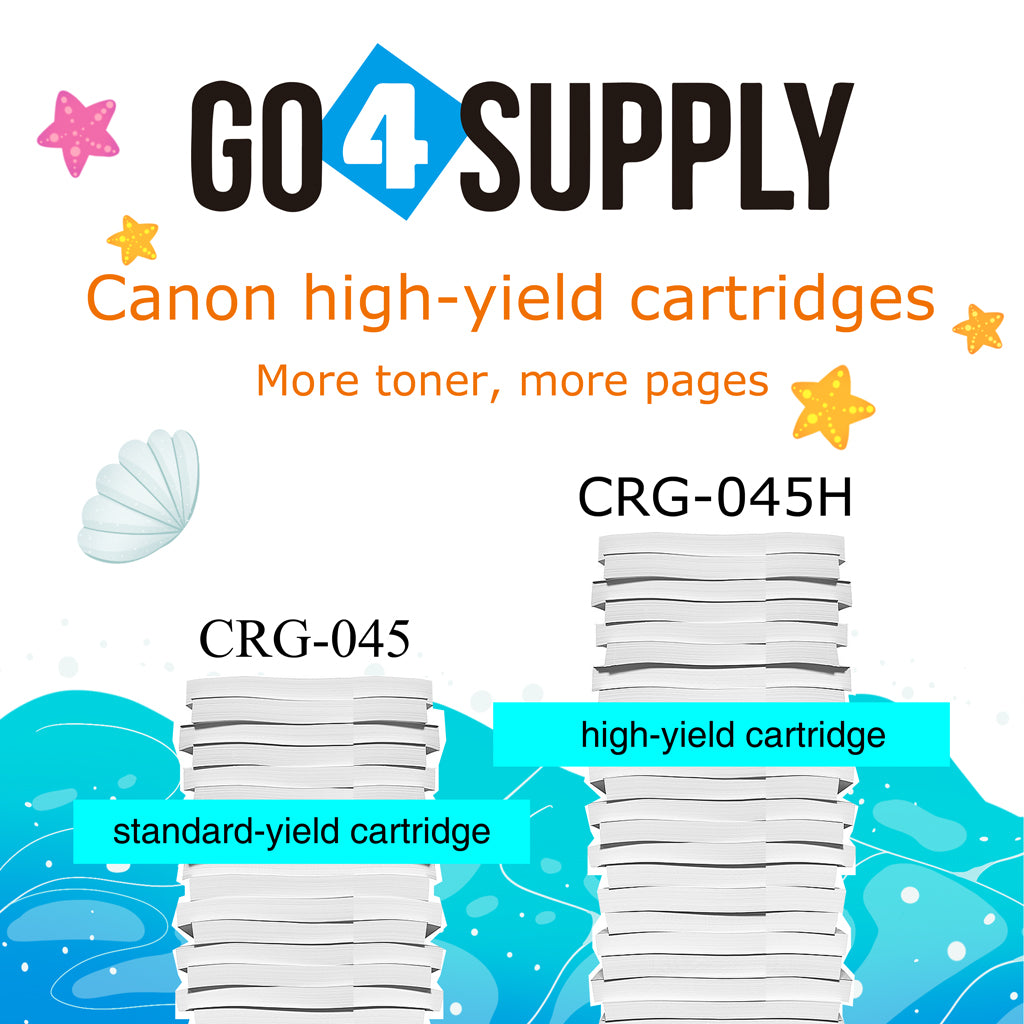 Compatible (High-Yield Page) CANON CRG-045H CRG045H (BCMY) Set Toner Cartridge Used for Color imageCLASS MF634Cdw/LBP612Cdw/MF632Cdw; i-SENSYS MF631Cn/633Cdw/635Cx/LBP611Cn/613Cdw