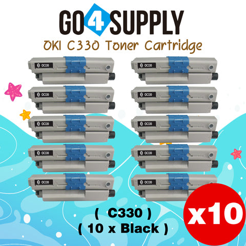 Compatible Oki Type C17 C330 Toner Cartridge to use for C330DN C530DN MC361 MC362W MC561 MC562W MFP MC352DN Printers (Black)
