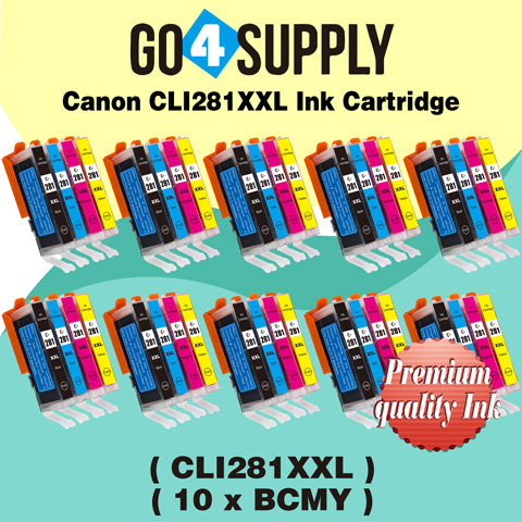 Compatible 4-Color Set (BCMY) Canon CLI281 CLI281XXL CLI-281XXL Ink Cartridge CLI281XL CLI-281XL Used for PIXMA TS702/TR7520/TR8520/TR8620/TS6120/TS6220/TS6320/TS8120/TS8220/TS8320/TS9120/TS9520/TS9521C Printers