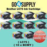 Compatible Set Combo Brother 75xl LC75 LC75XL Ink Cartridge Used for MFC-J432W/J430W/J6910DW/J6710DW/J5910DW/J6510DW/J435W/J835DW/J280W/J425W; DCP-J525N/J540N/J740N/J925N/J525W/J725DW/J925DW/J940N-B/J940N-W Printer