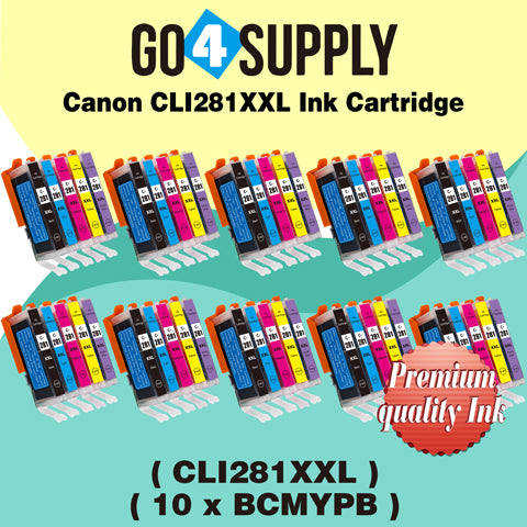 Compatible (WITHOUT Large Black) Included Photo Blue 5-Color Combo (BCMY+PB) Canon CLI281 CLI281XXL CLI-281XXL Ink Cartridge CLI281XL CLI-281XL Used for PIXMA TS8120/TS8220/TS8320/TS9120 Printers