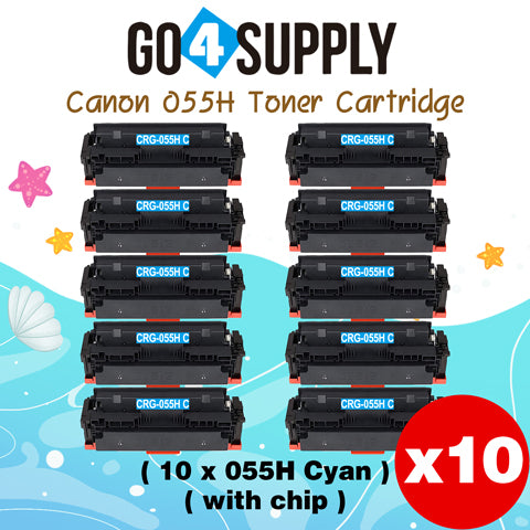 Compatible CANON (High-Yield Page) Cyan CRG055H (WITH CHIP) CRG-055H Toner Cartridge Used for Canon i-SENSYS MF741Cdw; i-SENSYS MF745Cdw;  i-SENSYS MG743Cx
