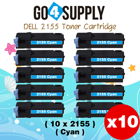 Compatible Dell 2155 Cyan Toner Cartridge Replacement for 2150cn 2150cdn 2155cn 2155cdn Printer