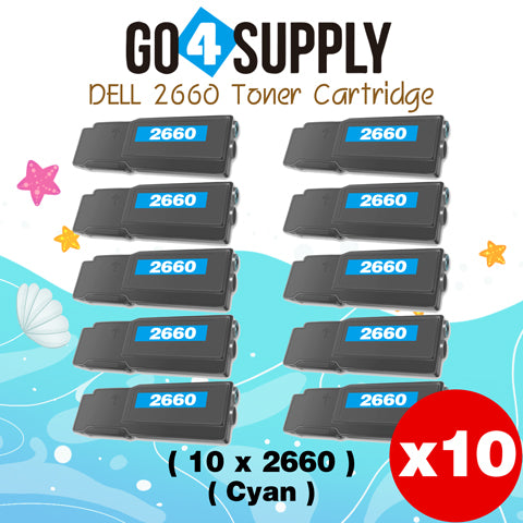 Compatible Dell 2660 Cyan 593-BBBT TW3NN Toner Cartridge Replacement for C2660dn C2665dnf Printer