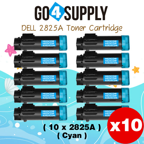 Compatible (2,500 Yield) Dell 2825 593-BBOX P3HJK Cyan Toner Cartridge Replacement for H825cdw H625cdw S2825cdn Printer