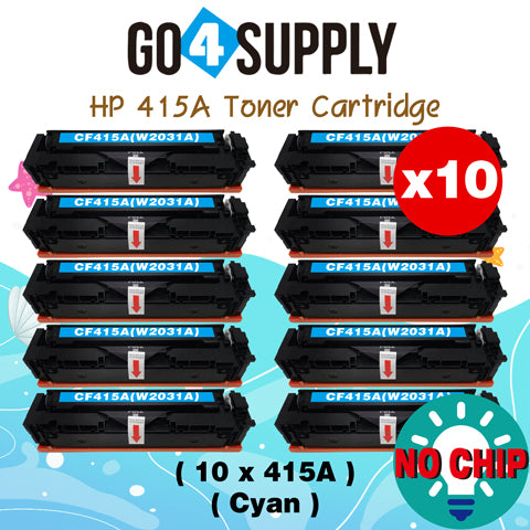 Compatible HP Cyan W2031A CF415A (NO CHIP) Toner Cartridge Used for Color LaserJet Pro M454dn/M454dw; MFP M479dw/M479fdn/M479fdw/M454nw; Enterprise M455dn/MFP M480f; Color LaserJet Managed E45028