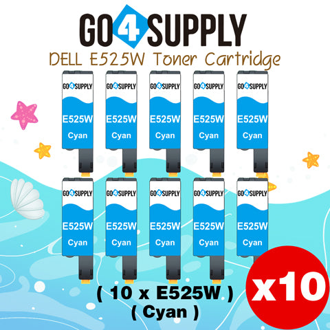 Compatible Dell 593-BBJU Cyan E525W E525 525w to use with E525w Wireless Color Printers