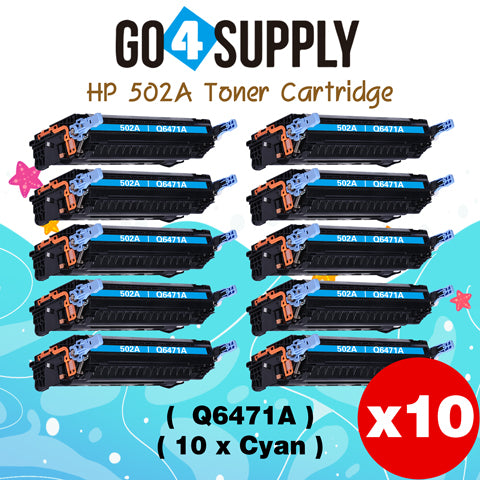 Compatible HP Cyan Q6471A 502A Q6470A Toner Cartridge to use for HP Color Laserjet CP3505 3505n 3505dn 3600 3600n 3600dtn 3800 Printers