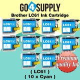 Compatible Cyan Brother 61xl LC61 LC61XL Ink Cartridge Used for DCP-145C/163C/165C/185C/195C/197C/365CN/375CW/385C/395CN/585CW/6690CN/6690CW; DCP-J125/J140W/J315W/J515W/J715W Printer