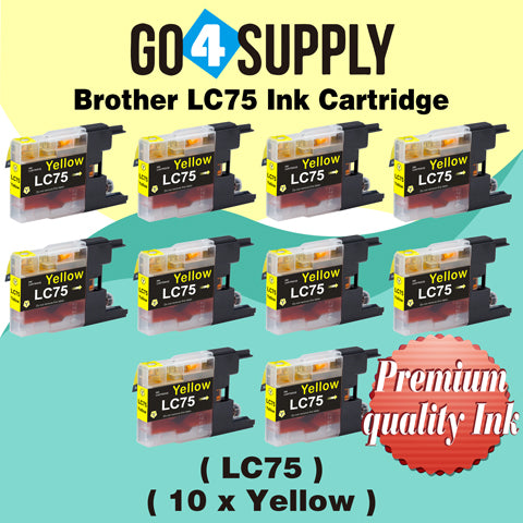Compatible Yellow Brother 75xl LC75 LC75XL Ink Cartridge Used for MFC-J432W/J430W/J6910DW/J6710DW/J5910DW/J6510DW/J435W/J835DW/J280W/J425W; DCP-J525N/J540N/J740N/J925N/J525W/J725DW/J925DW/J940N-B/J940N-W Printer