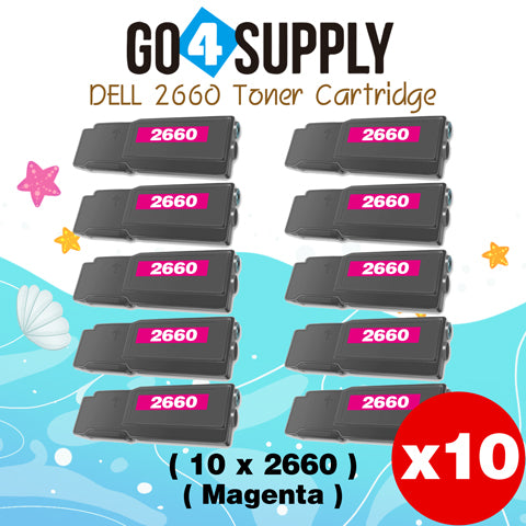 Compatible Dell 2660 Magenta 593-BBBS V4TG6 Toner Cartridge Replacement for C2660dn C2665dnf Printer