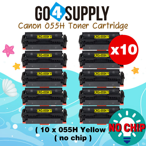 Compatible CANON (High-Yield Page) Yellow CRG055H (NO CHIP) CRG-055H Toner Cartridge Used for Canon i-SENSYS MF741Cdw; i-SENSYS MF745Cdw;  i-SENSYS MG743Cx