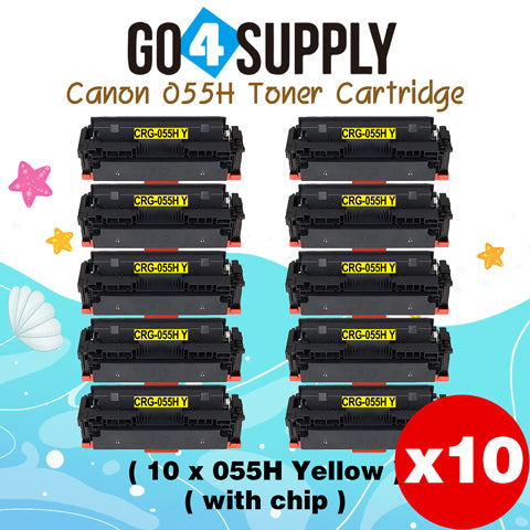 Compatible CANON (High-Yield Page) Yellow CRG055H (WITH CHIP) CRG-055H Toner Cartridge Used for Canon i-SENSYS MF741Cdw; i-SENSYS MF745Cdw;  i-SENSYS MG743Cx