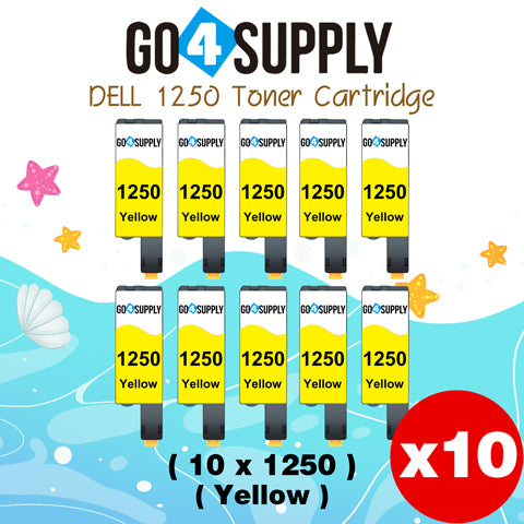 Compatible Yellow Dell 1250/WM2JC Toner Cartridge Replacement for Dell 331-0779 Used for 1250c 1350cnw 1355cn 1355cnw C1760nw C1765nf Printer