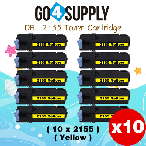 Compatible Dell 2155 Yellow Toner Cartridge Replacement for 2150cn 2150cdn 2155cn 2155cdn Printer