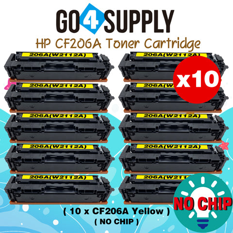 Compatible HP Yellow (NO CHIP) CF206A W2112A 206A Toner Cartridge Replacement for HP Color LaserJet Pro MFP M283fdw/M283fdn; M255dw/M255nw