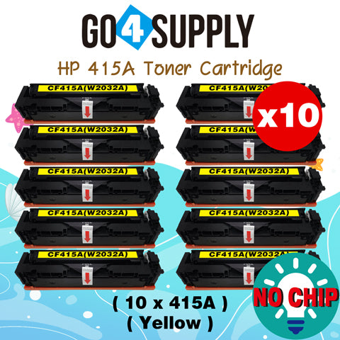 Compatible HP Yellow W2032A CF415A (NO CHIP) Toner Cartridge Used for Color LaserJet Pro M454dn/M454dw; MFP M479dw/M479fdn/M479fdw/M454nw; Enterprise M455dn/MFP M480f; Color LaserJet Managed E45028