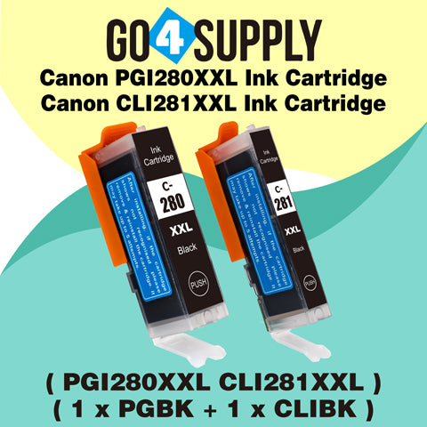 Compatible (PGBK+CLIBK) Canon PGI280 CLI281 Ink Cartridge Used for PIXMA TS702/TR7520/TR8520/TR8620/TS6120/TS6220/TS6320/TS8120/TS8220/TS8320/TS8322/TS9120/TS9520/TS9521C